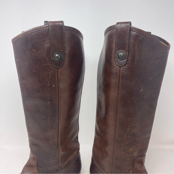 FRYE WOMEN'S MELISSA BUTTON RIDING BOOTS - ROUND TOE brown size 6.5 - Picture 8 of 12